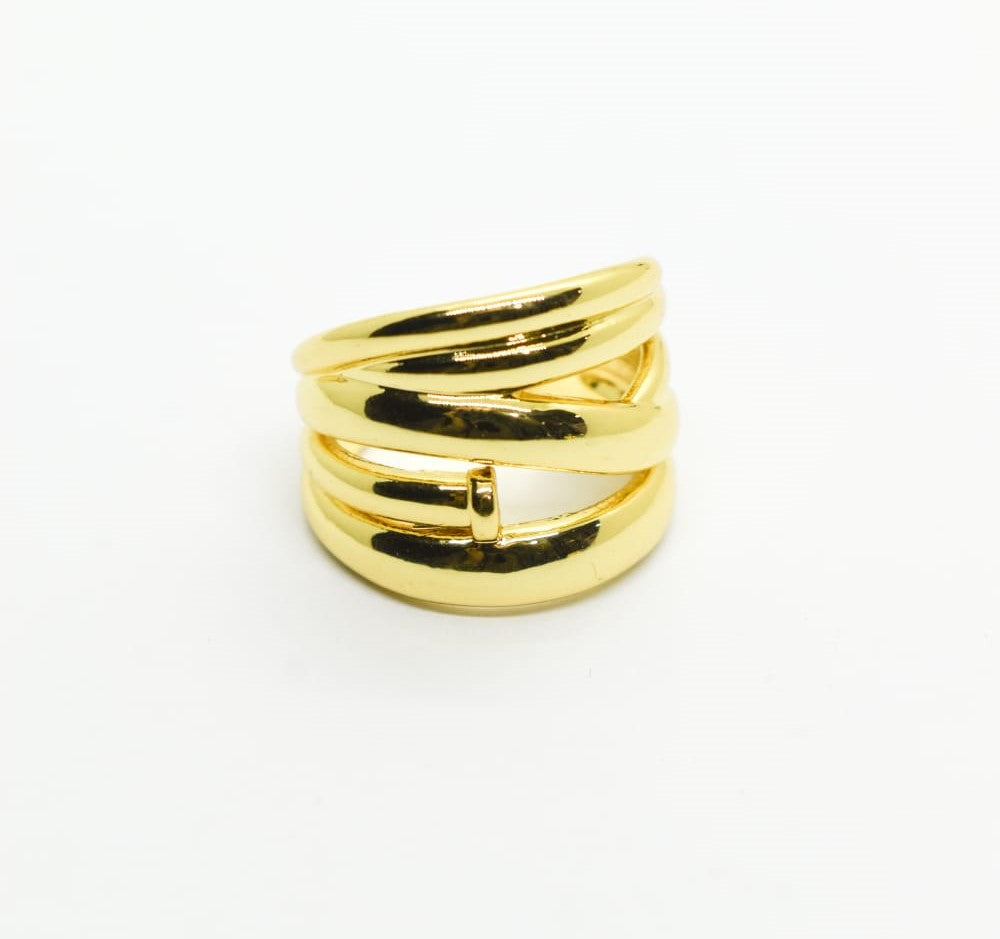 ANILLO DORADO CHUNKY CURVAS